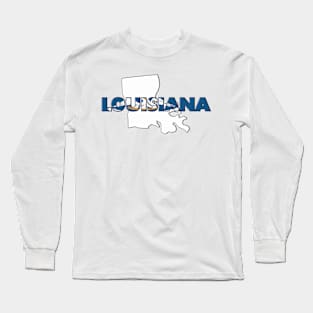 Louisiana Colored State Letters Long Sleeve T-Shirt